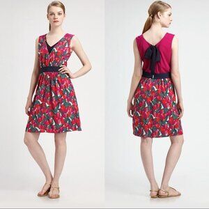 Tory Burch Tulip Augustina Pink Red  Sleeveless Tie Back Dress